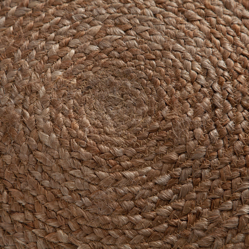 Jute Round Natural Fiber Pouf-zoom-