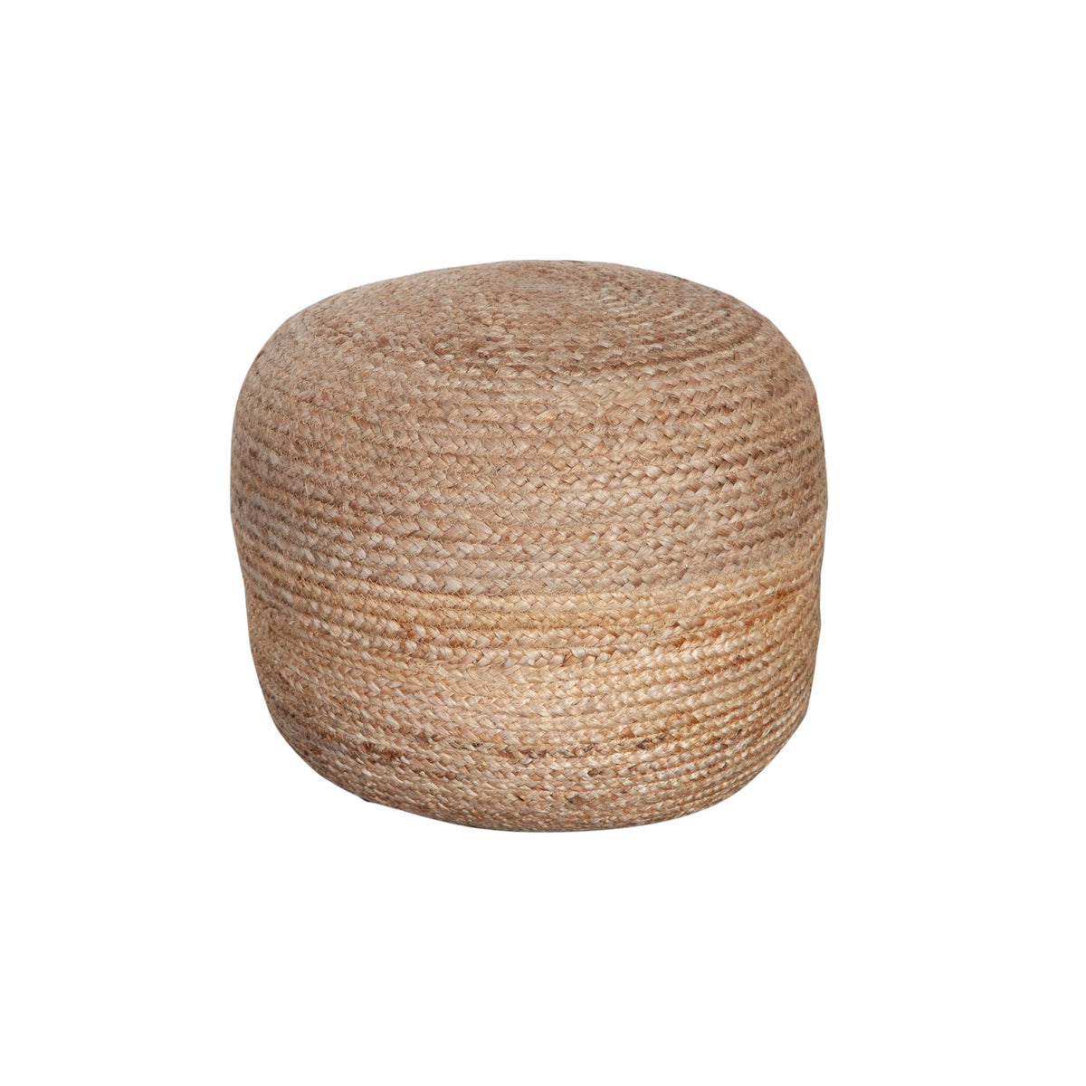 Jute Round Natural Fiber Pouf – Natural Jute Fiber – front view – Lusso Furniture Miami