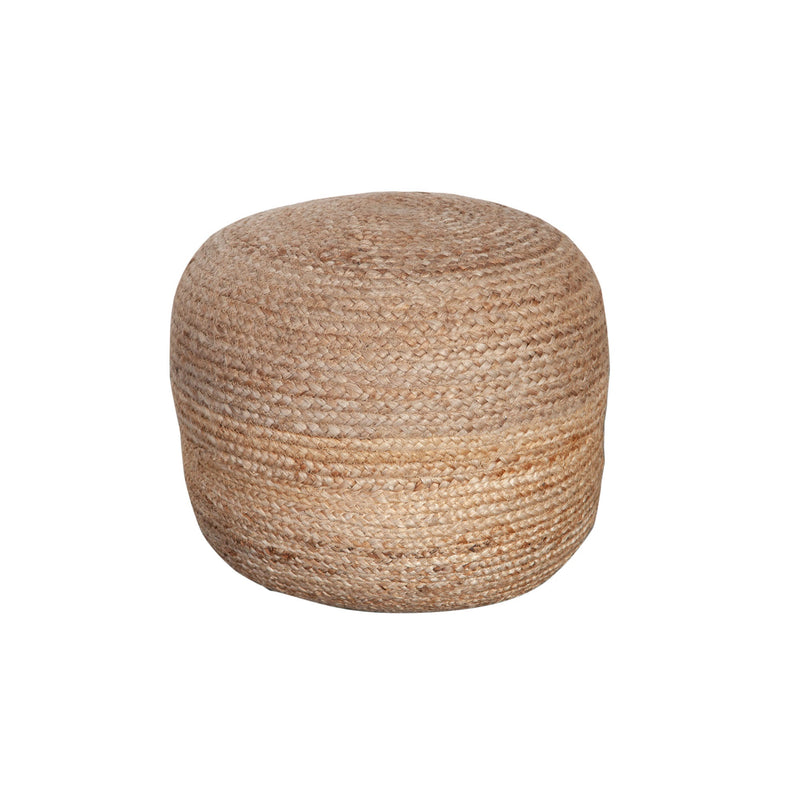 Jute Round Natural Fiber Pouf-zoom-