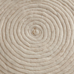 Round White Wool Pouf – detail – Lusso Furniture Miami
