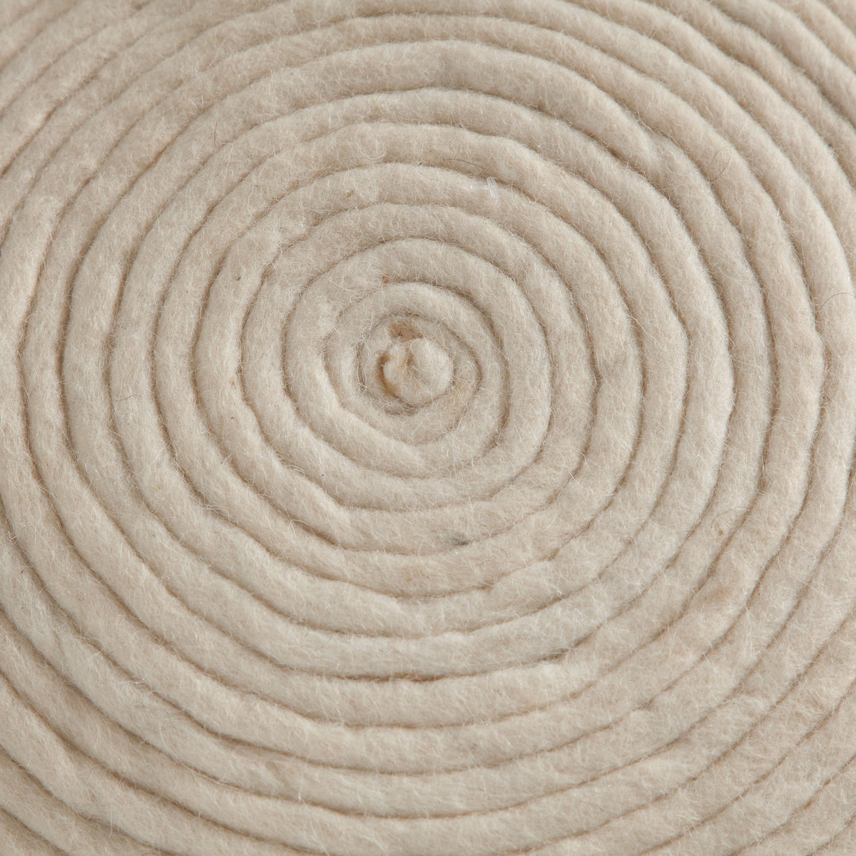 Round White Wool Pouf – detail – Lusso Furniture Miami