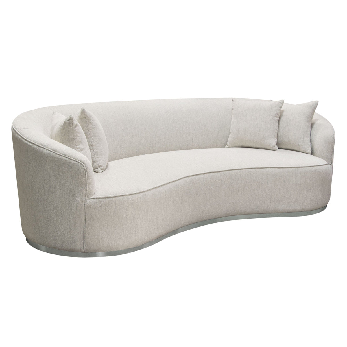 Raven Curved Sloped Arm Sofa – side view – Lusso Furniture Miami