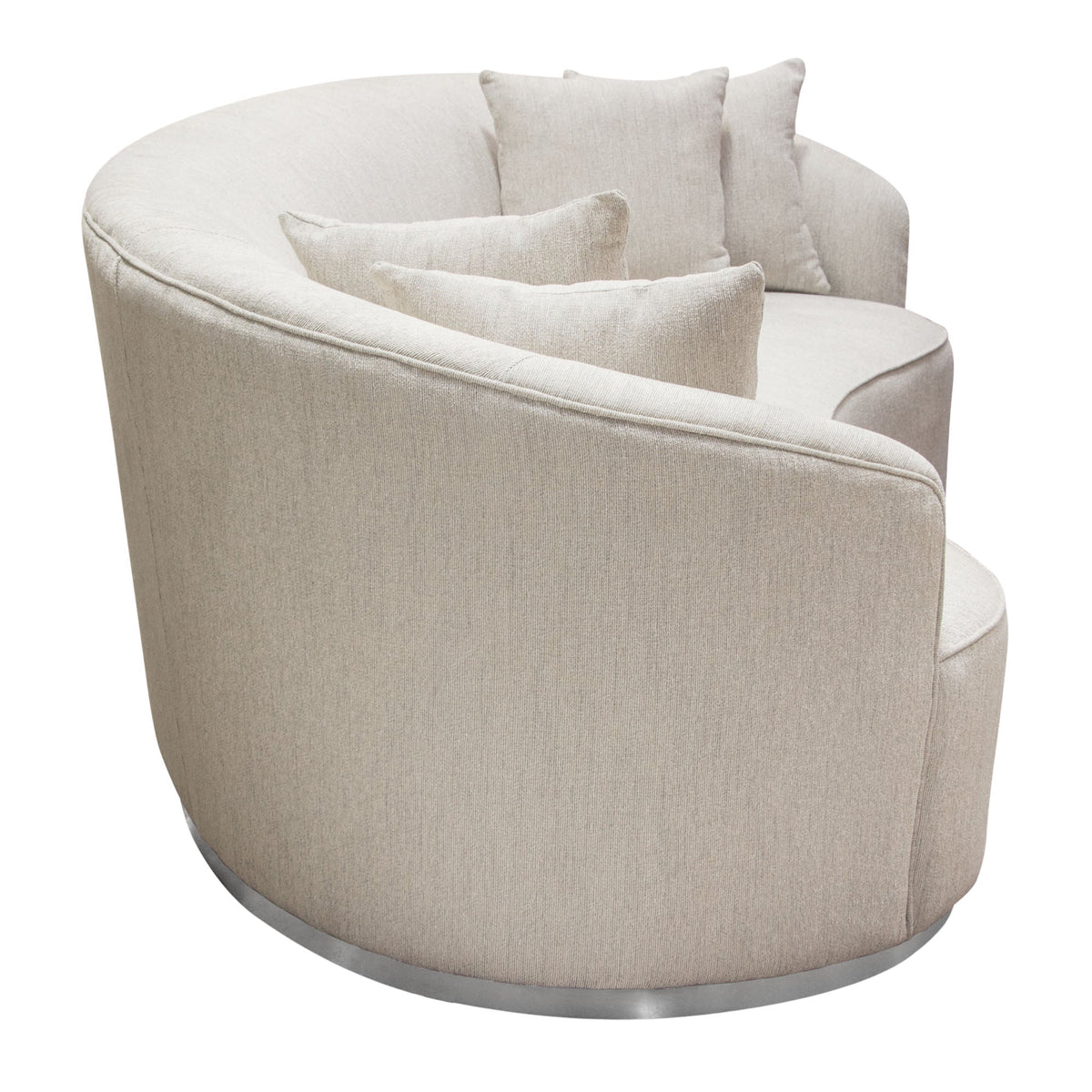 Raven Curved Sloped Arm Sofa – room setting – Lusso Furniture Miami