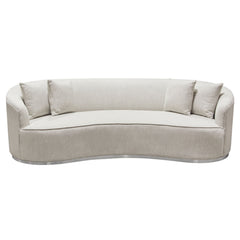 Raven Curved Sloped Arm Sofa – Light Cream Fabric – front view – Lusso Furniture Miami