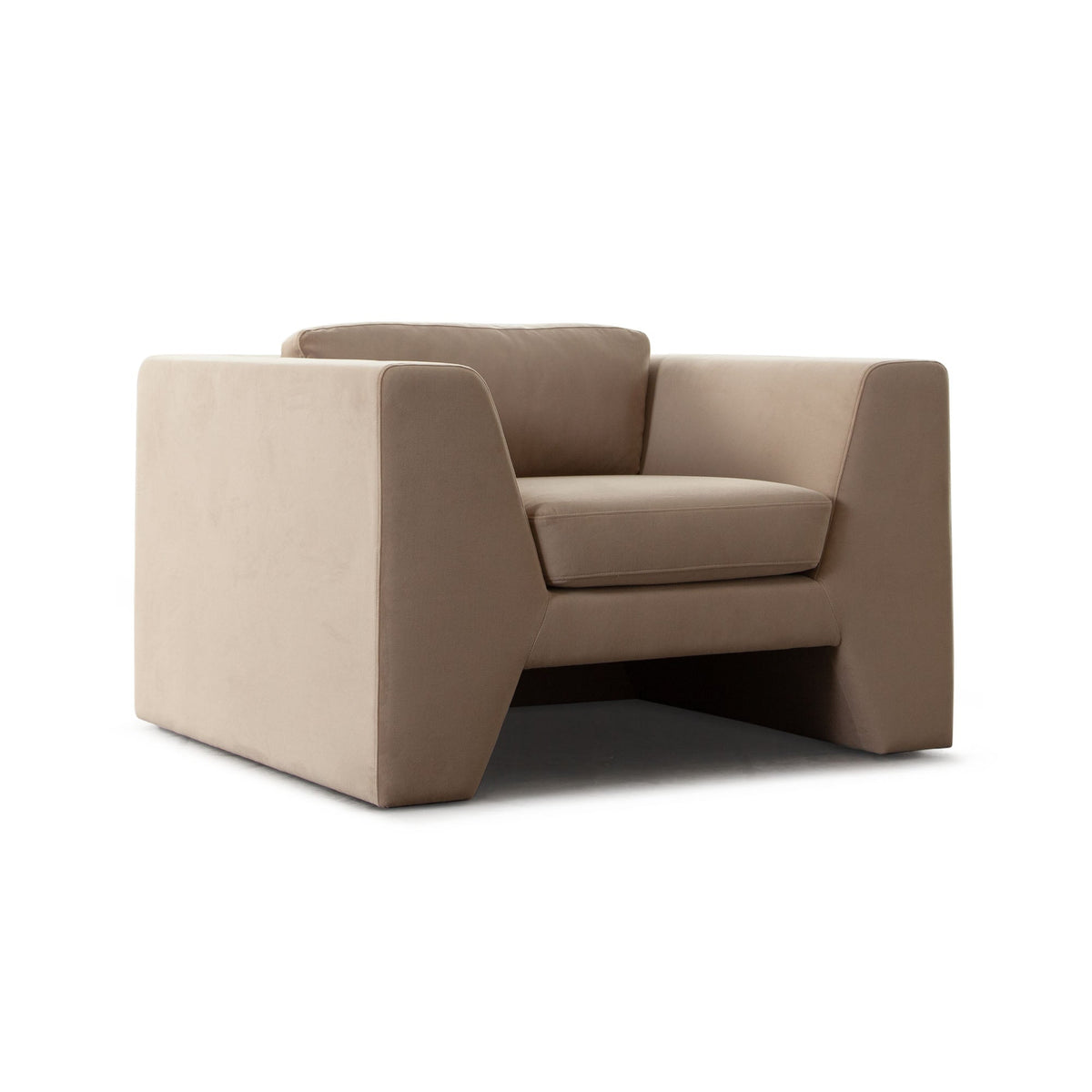 Rift Performance Velvet Accent Chair – angle view – Lusso Furniture Miami