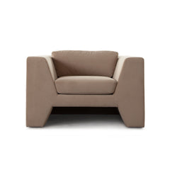 Rift Performance Velvet Accent Chair – Camel Performance Velvet – front view – Lusso Furniture Miami