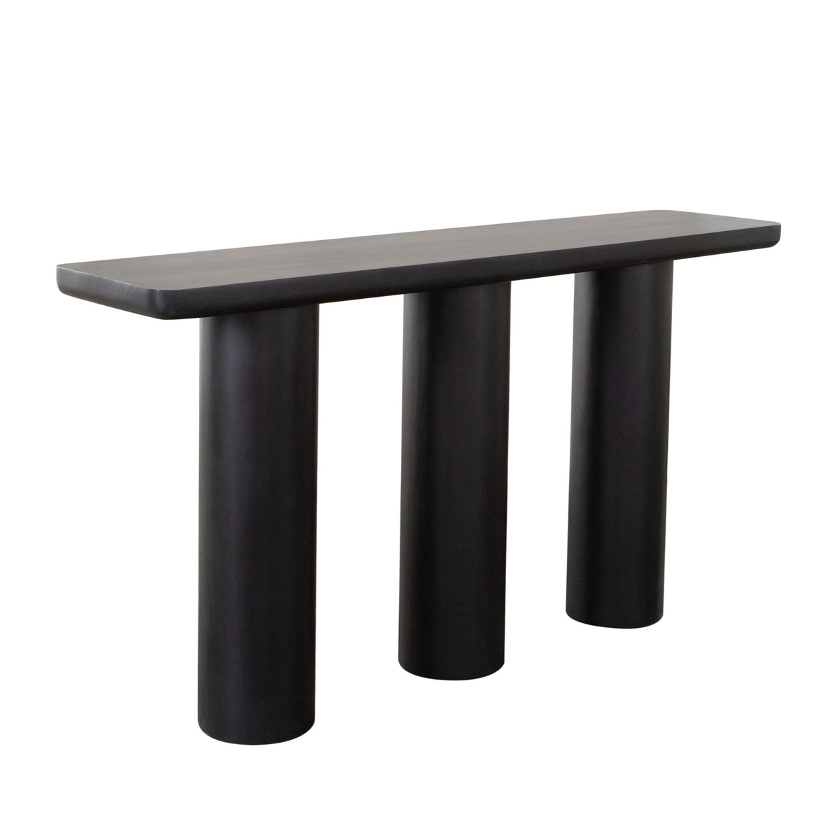 Rune Acacia Wood Console Table – angle view – Lusso Furniture Miami