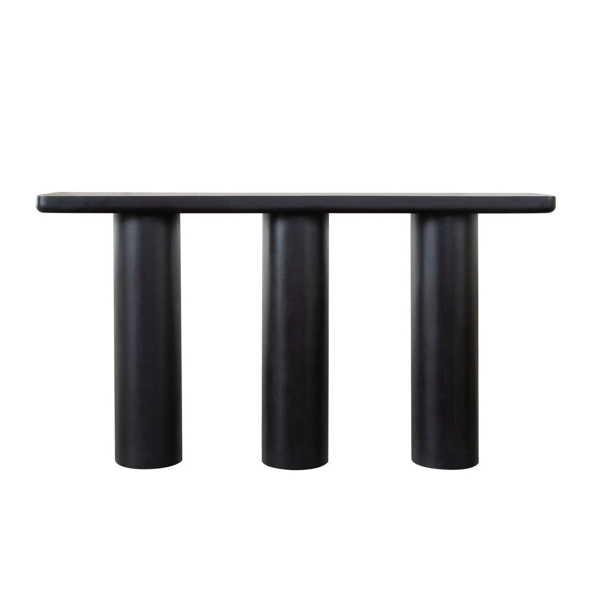 Rune Acacia Wood Console Table – Black Finish – front view – Lusso Furniture Miami