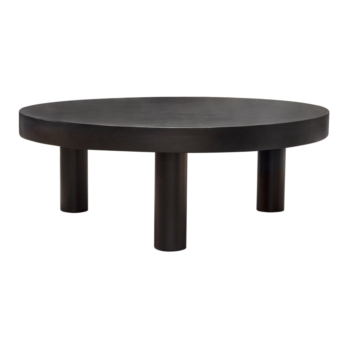 Rune Solid Acacia Wood Coffee Table – Black Finish – front view – Lusso Furniture Miami