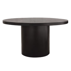 Rune Round Acacia Dining Table – Black Finish – front view – Lusso Furniture Miami