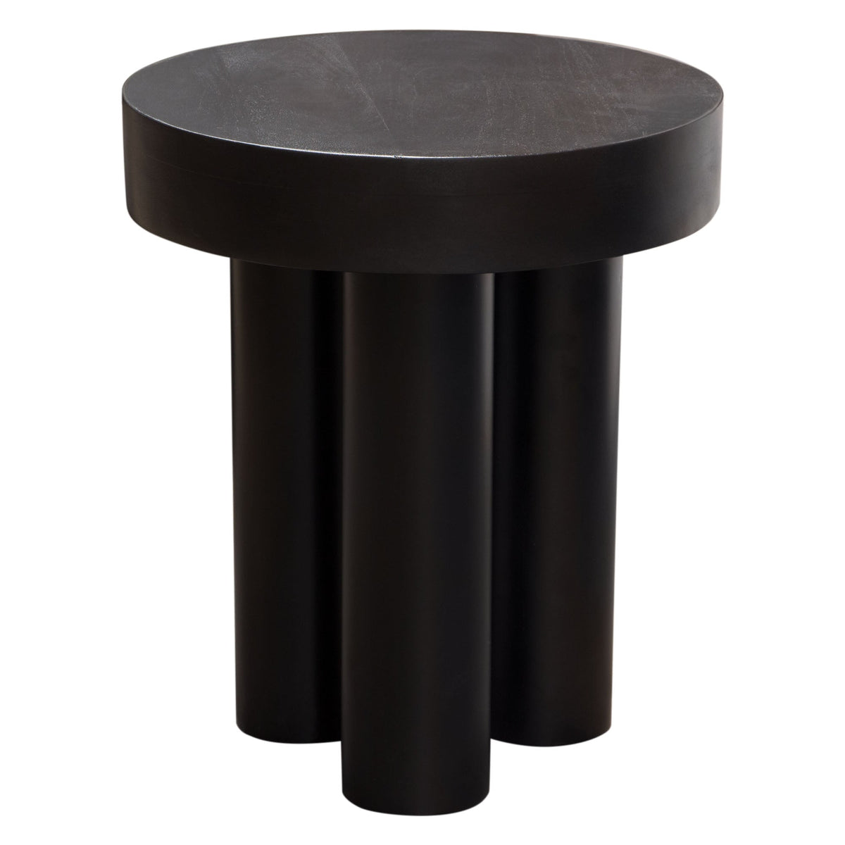 Rune Acacia Wood Round End Table – angle view – Lusso Furniture Miami