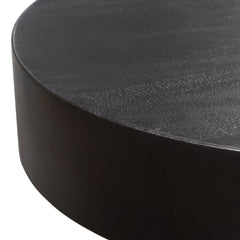 Rune Acacia Wood Round End Table – top view – Lusso Furniture Miami
