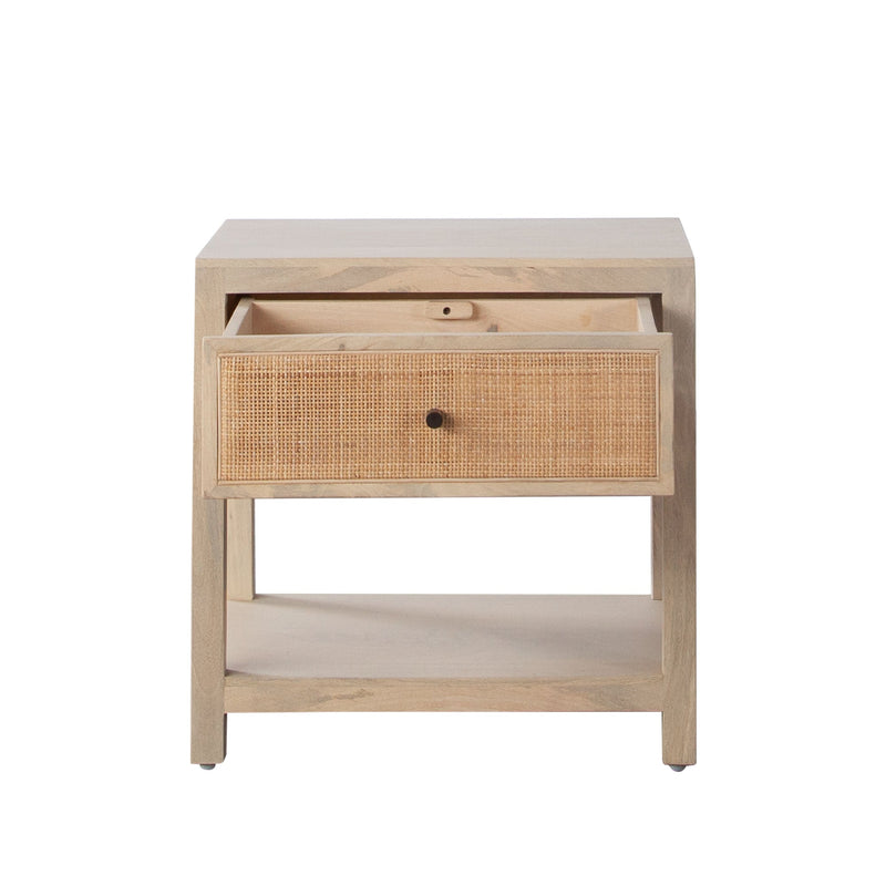 Sadler Cane Front Mango Wood End Table-zoom-