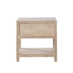 Sadler Cane Front Mango Wood End Table – top view – Lusso Furniture Miami