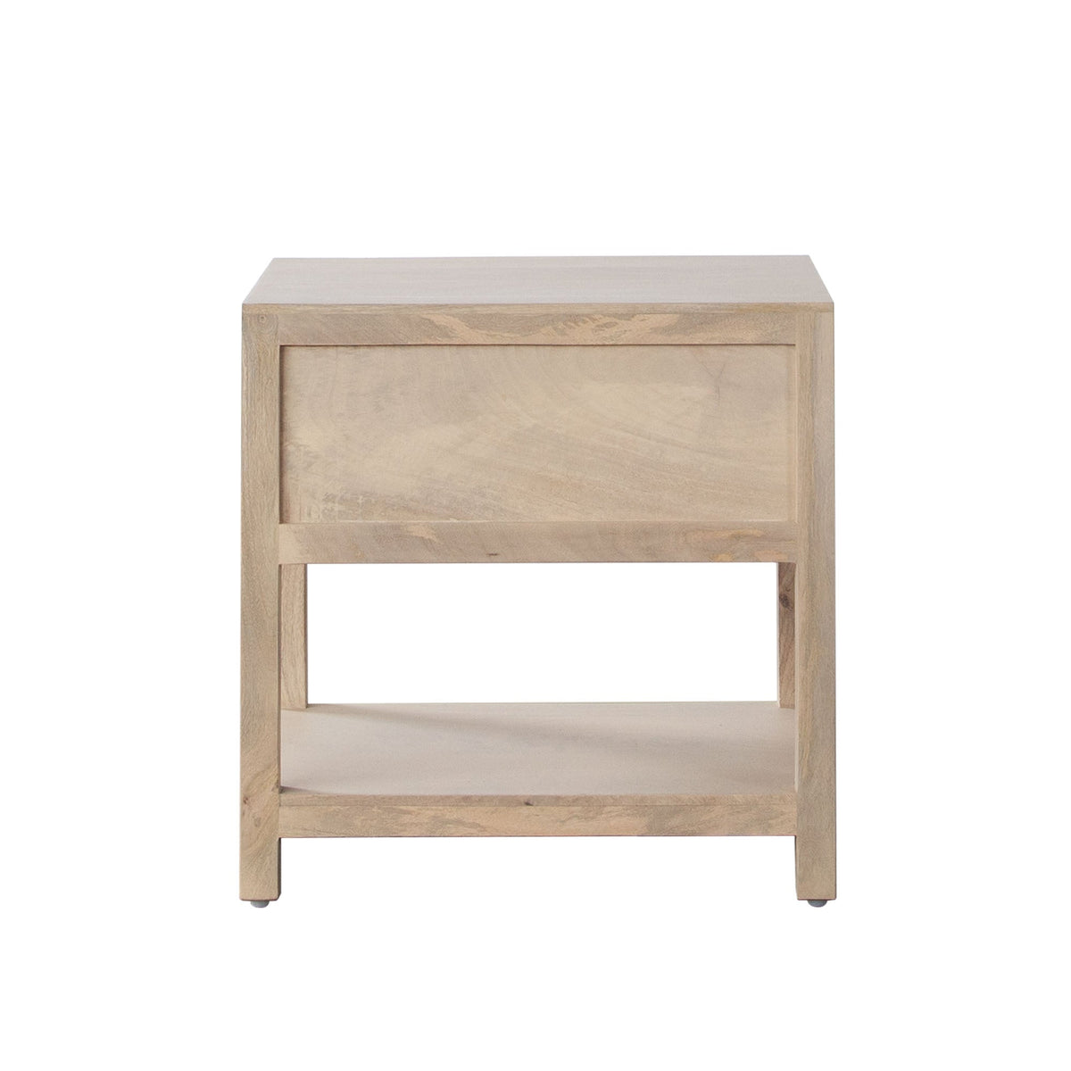 Sadler Cane Front Mango Wood End Table – top view – Lusso Furniture Miami