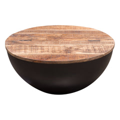Salem Storage Drum Coffee Table – top view – Lusso Furniture Miami