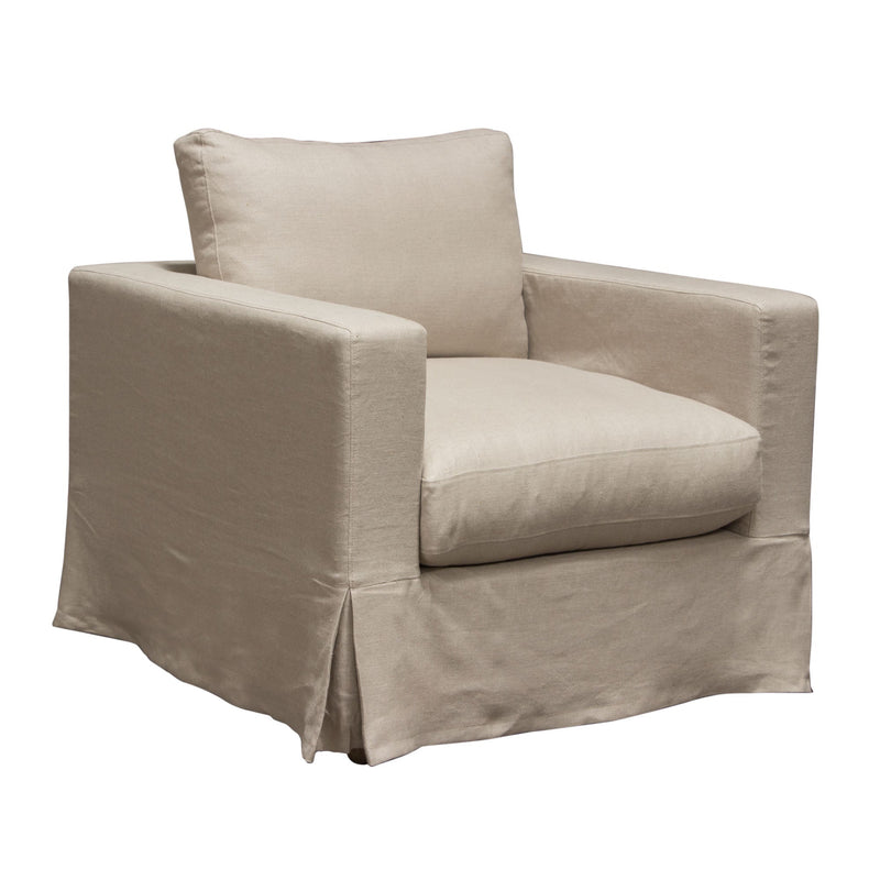 Savannah Linen Slipcover Accent Chair-zoom-