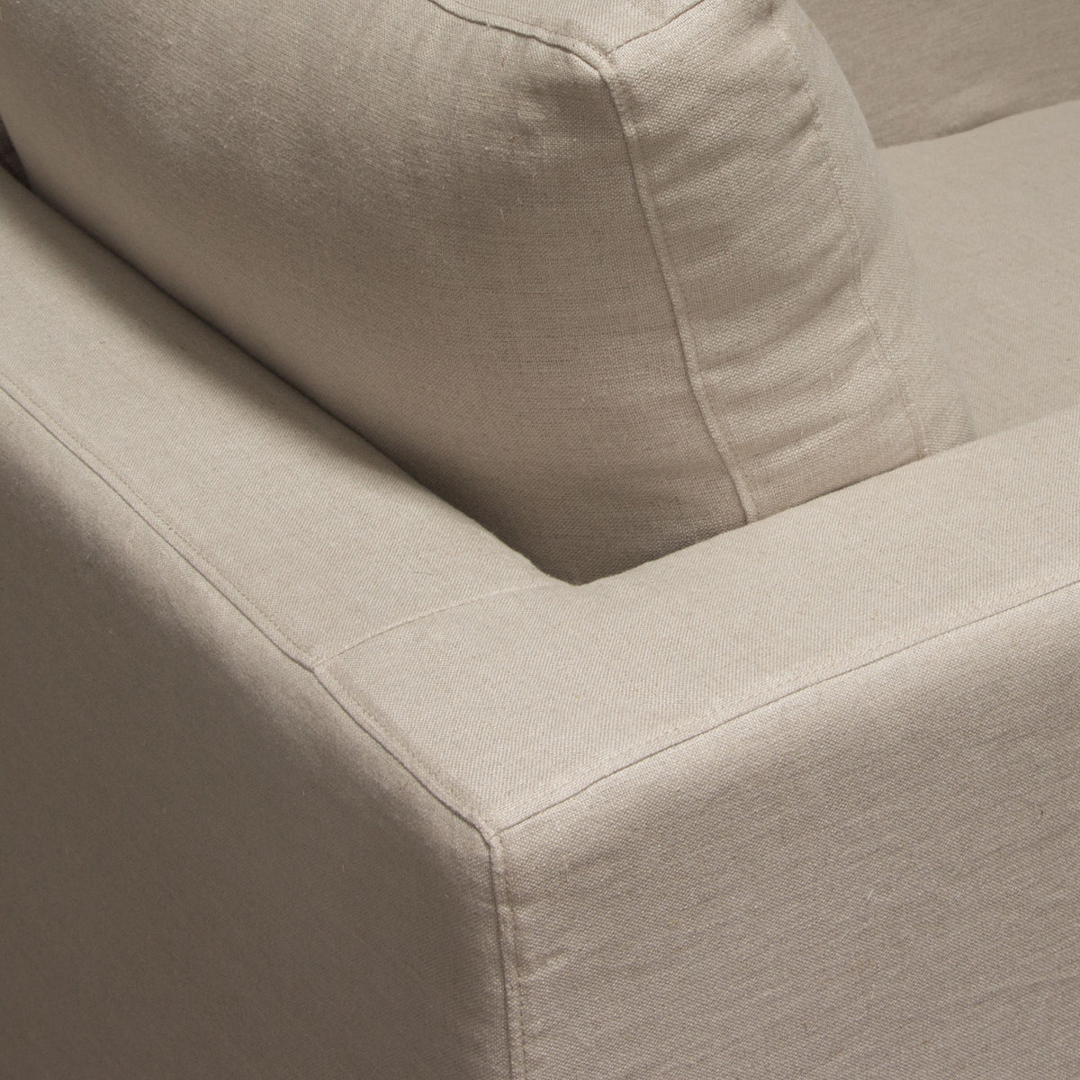 Savannah Linen Slipcover Accent Chair – top view – Lusso Furniture Miami