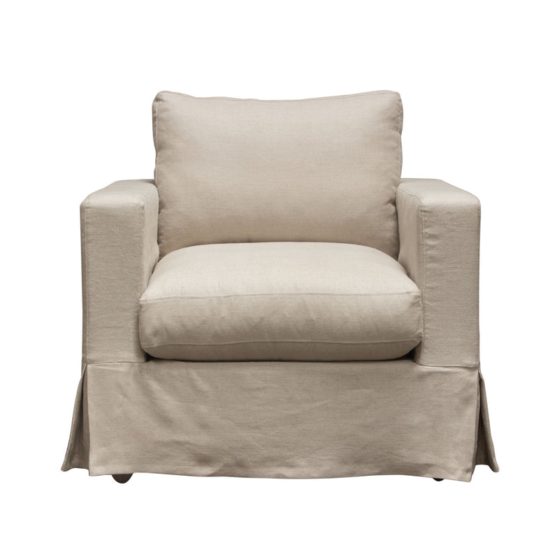 Savannah Linen Slipcover Accent Chair-zoom-