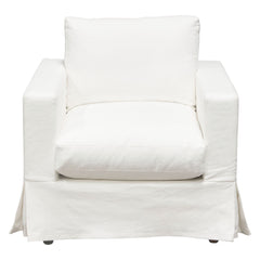Savannah Linen Slipcover Accent Chair – finish detail – Lusso Furniture Miami