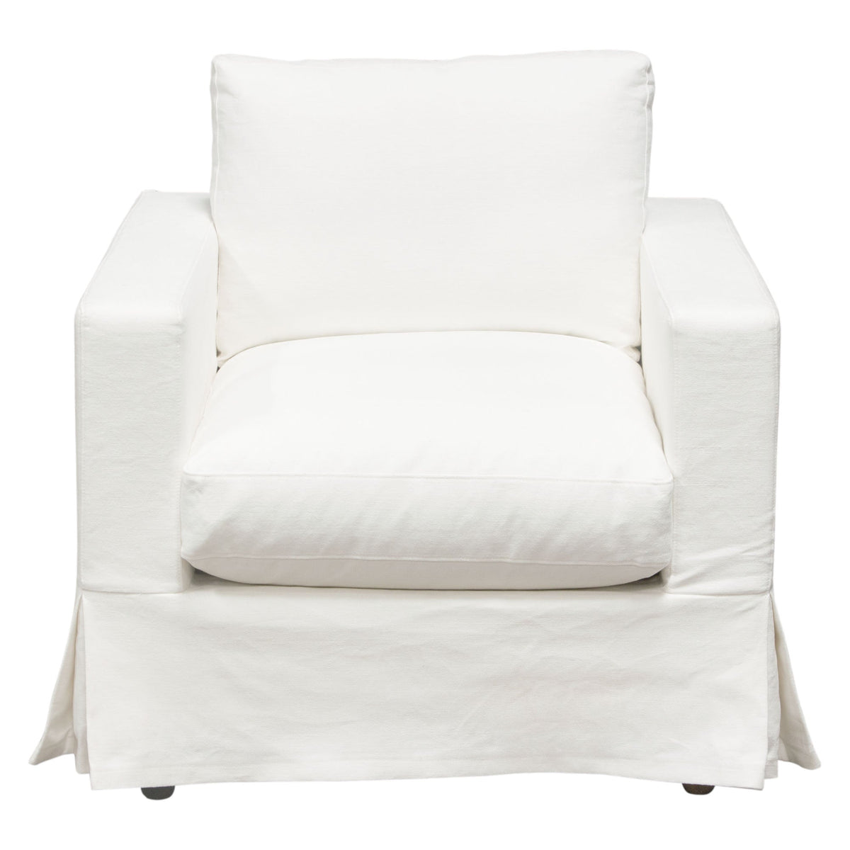 Savannah Linen Slipcover Accent Chair – finish detail – Lusso Furniture Miami