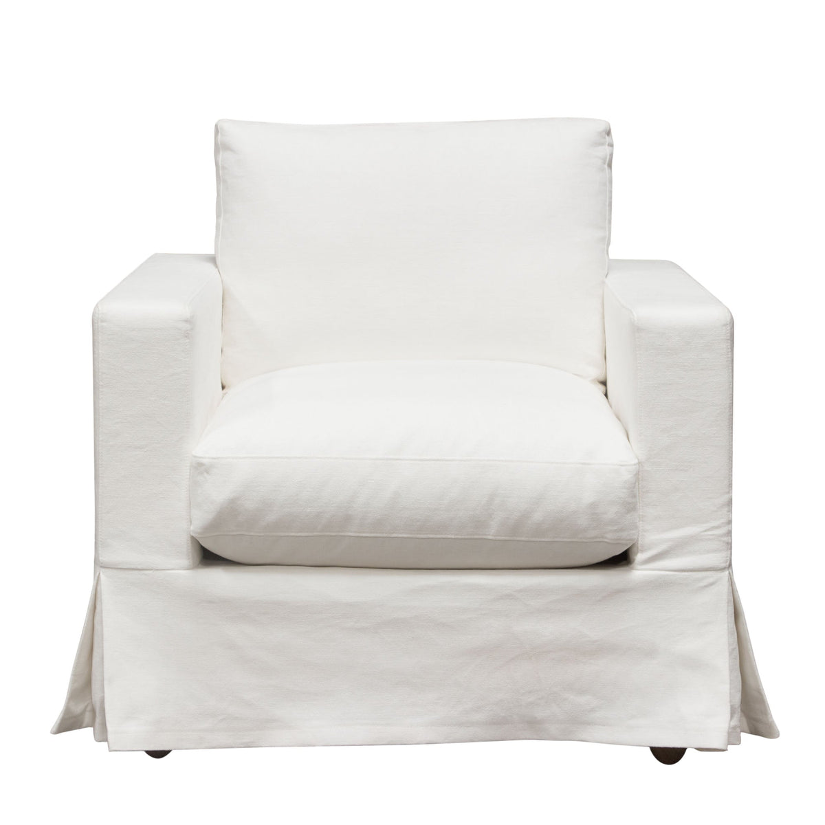 Savannah Linen Slipcover Accent Chair – White Natural Linen – alternate view – Lusso Furniture Miami