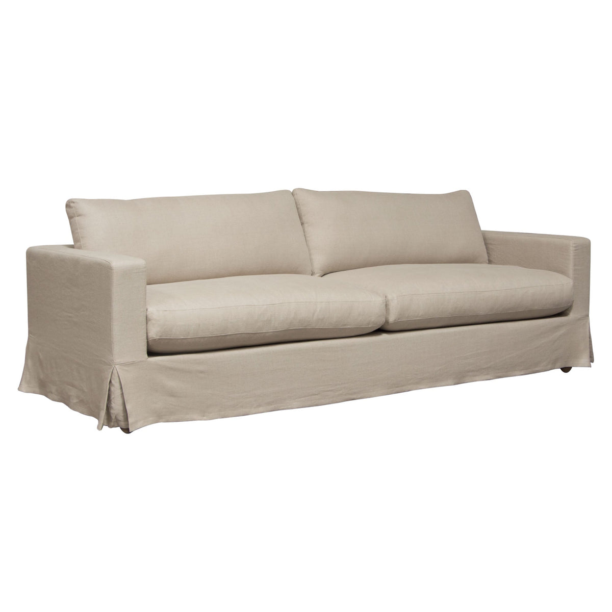 Savannah Linen Slipcover Sofa – angle view – Lusso Furniture Miami