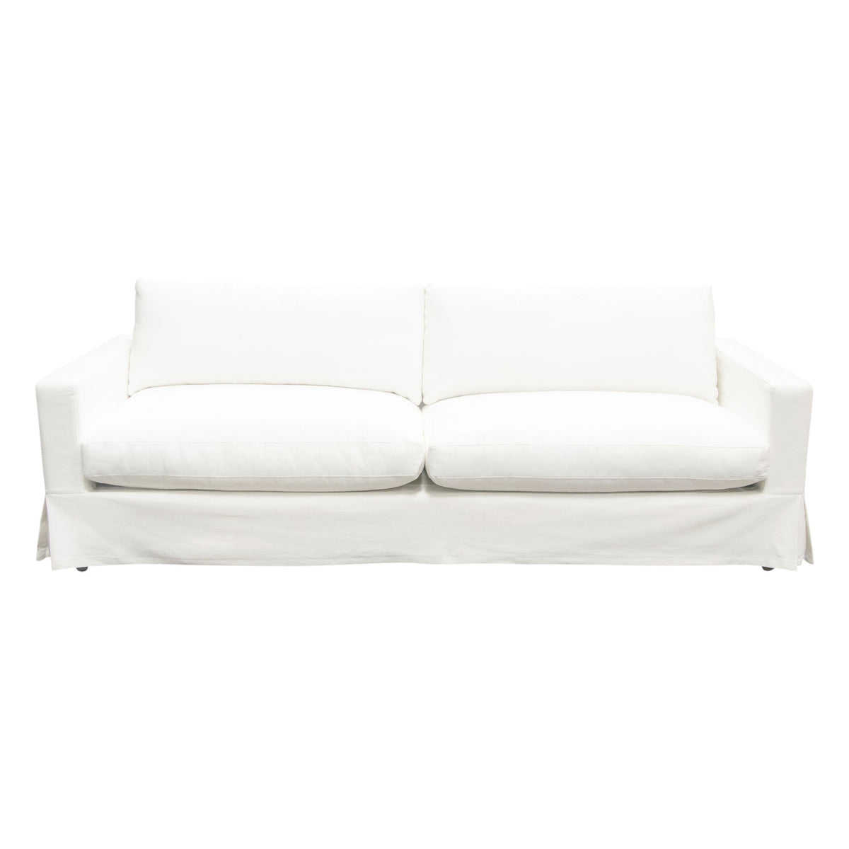 Savannah Linen Slipcover Sofa – White Natural Linen – alternate view – Lusso Furniture Miami