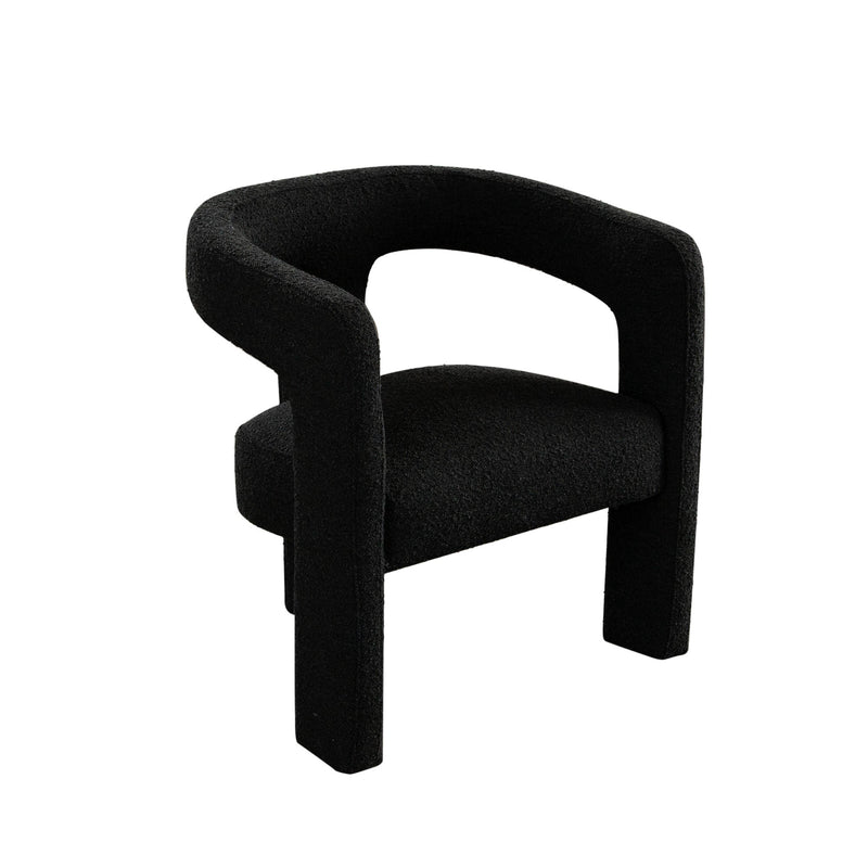 Scout Curved Boucle Dining Chair-zoom-