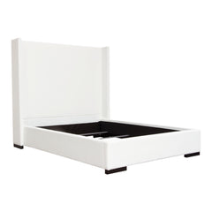 Seattle Linen Wingback Panel Bed – angle view – Lusso Furniture Miami