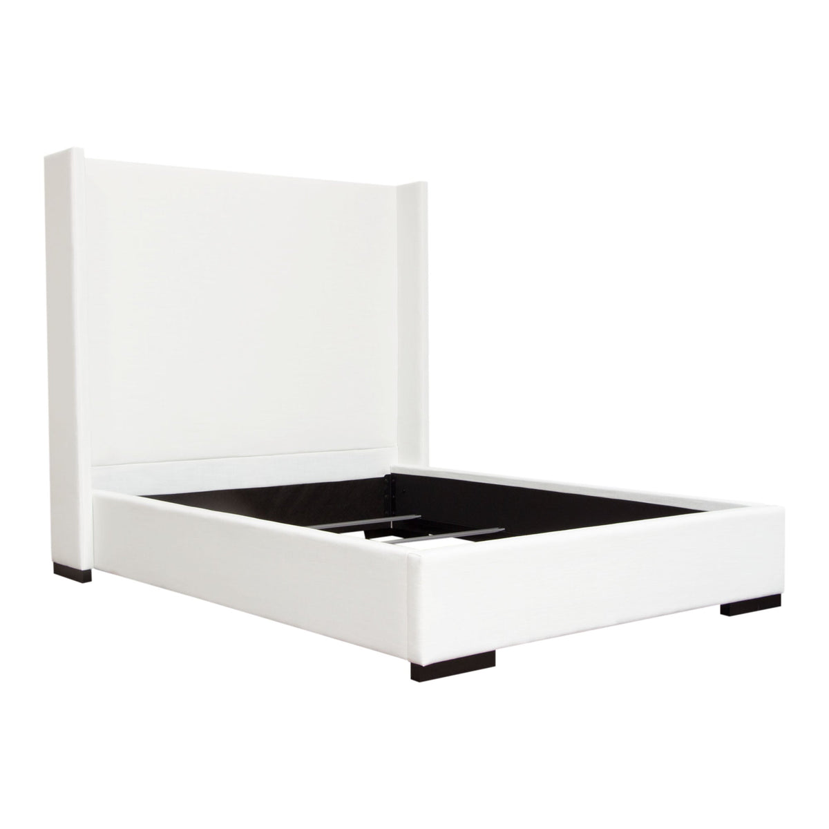 Seattle Linen Wingback Panel Bed – angle view – Lusso Furniture Miami