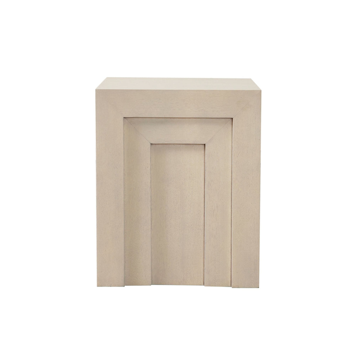 Sequence Square Mango Wood End Table – side view – Lusso Furniture Miami