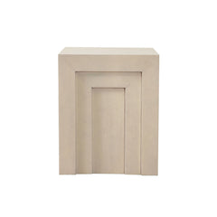 Sequence Square Mango Wood End Table – side view – Lusso Furniture Miami