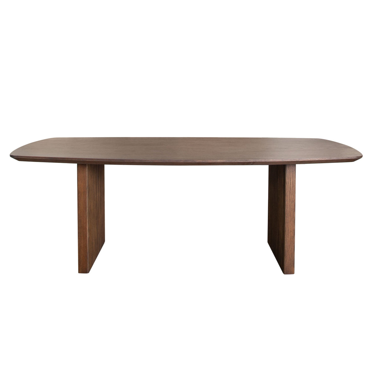 Sienna Fluted Leg Dining Table – Oak Finish – front view – Lusso Furniture Miami