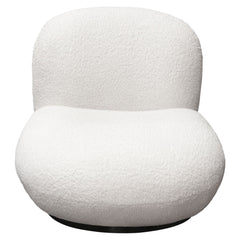 Simone Faux Sheepskin Swivel Accent Chair – angle view – Lusso Furniture Miami