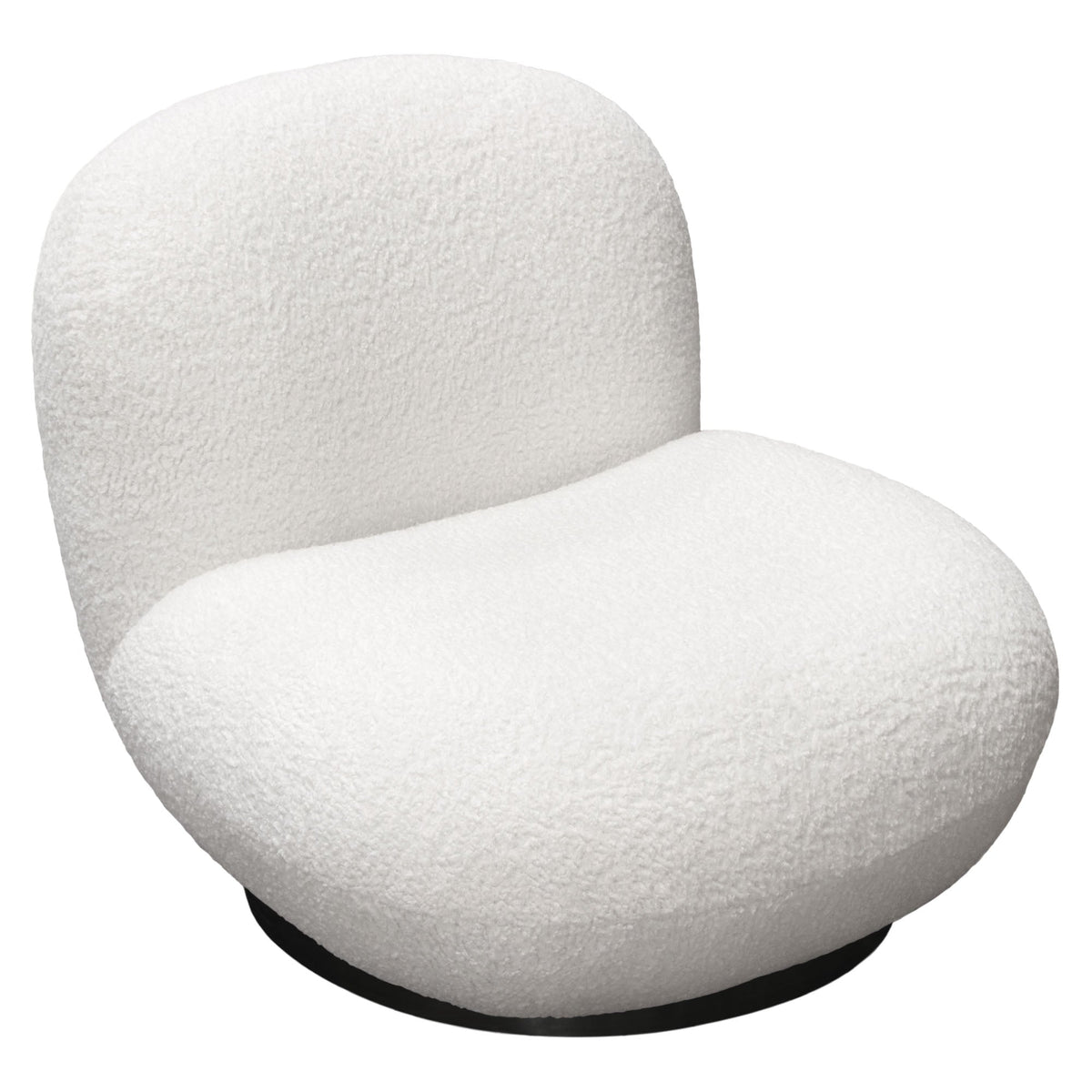 Simone Faux Sheepskin Swivel Accent Chair – detail – Lusso Furniture Miami