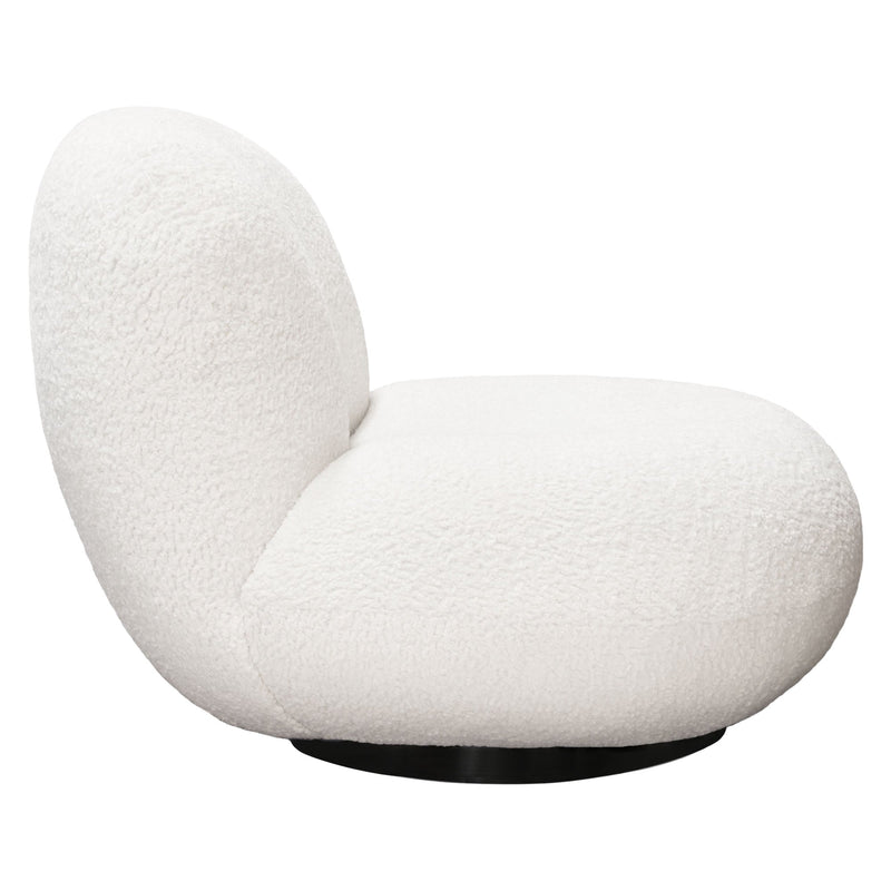 Simone Faux Sheepskin Swivel Accent Chair-zoom-