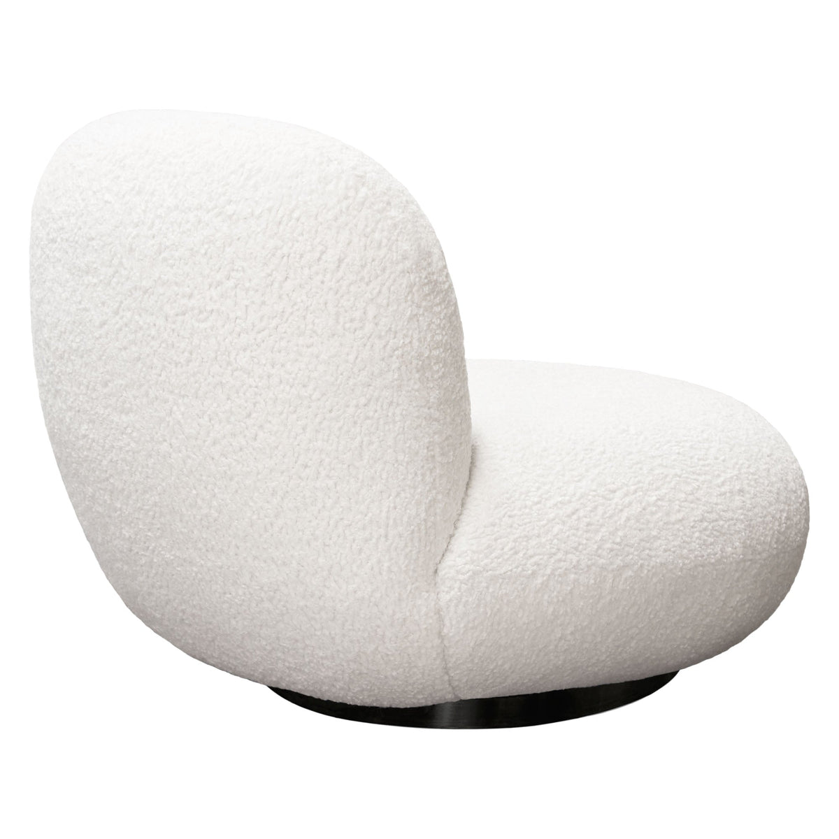 Simone Faux Sheepskin Swivel Accent Chair – back view – Lusso Furniture Miami