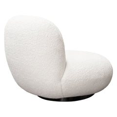 Simone Faux Sheepskin Swivel Accent Chair – back view – Lusso Furniture Miami