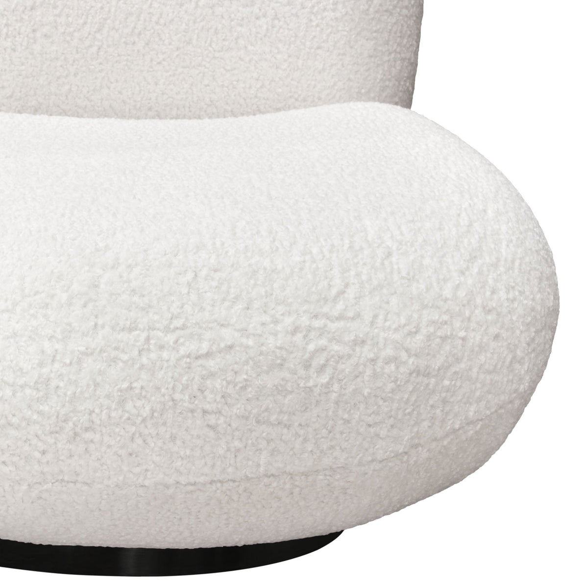 Simone Faux Sheepskin Swivel Accent Chair – close-up – Lusso Furniture Miami