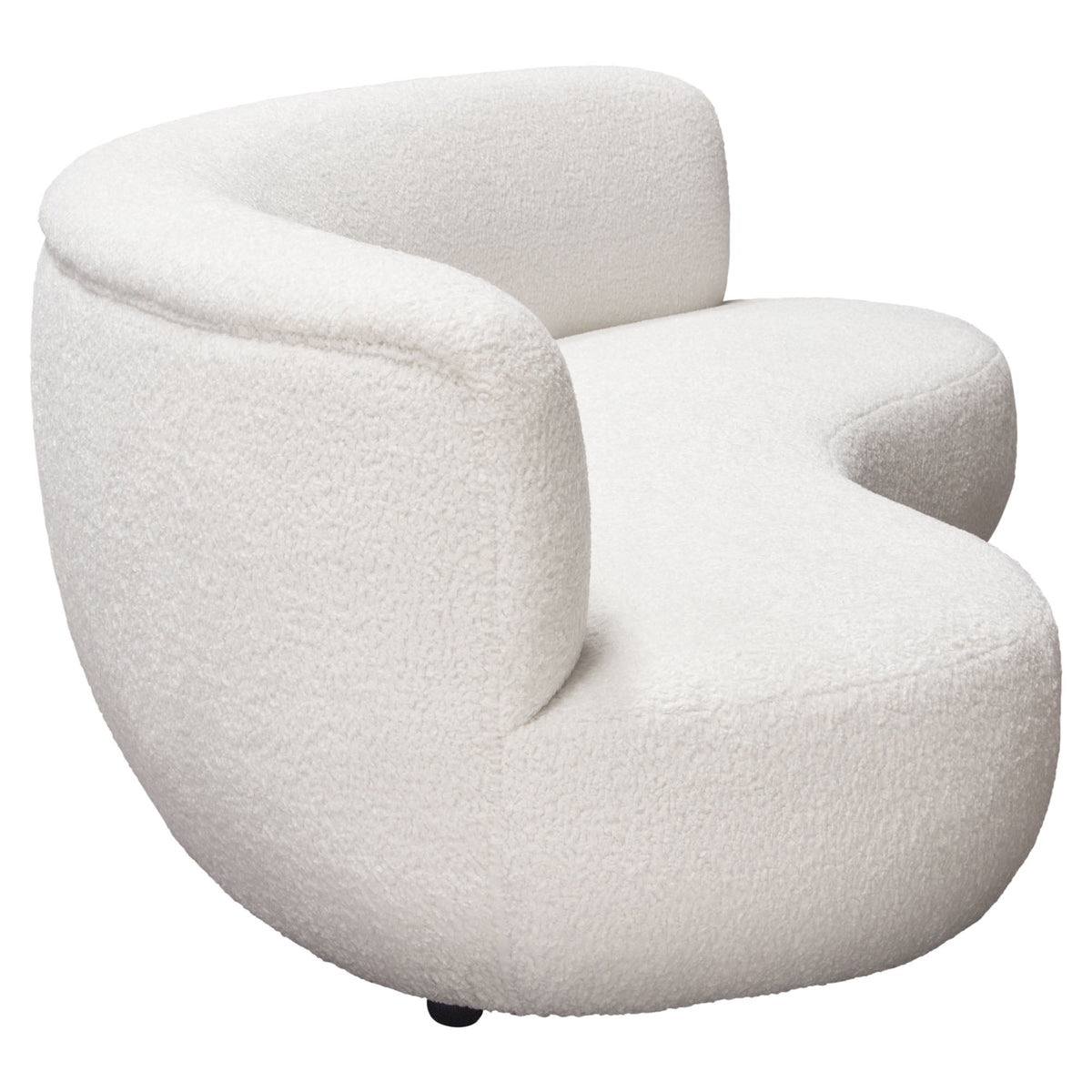 Simone Curved Faux Sheepskin Sofa – room setting – Lusso Furniture Miami