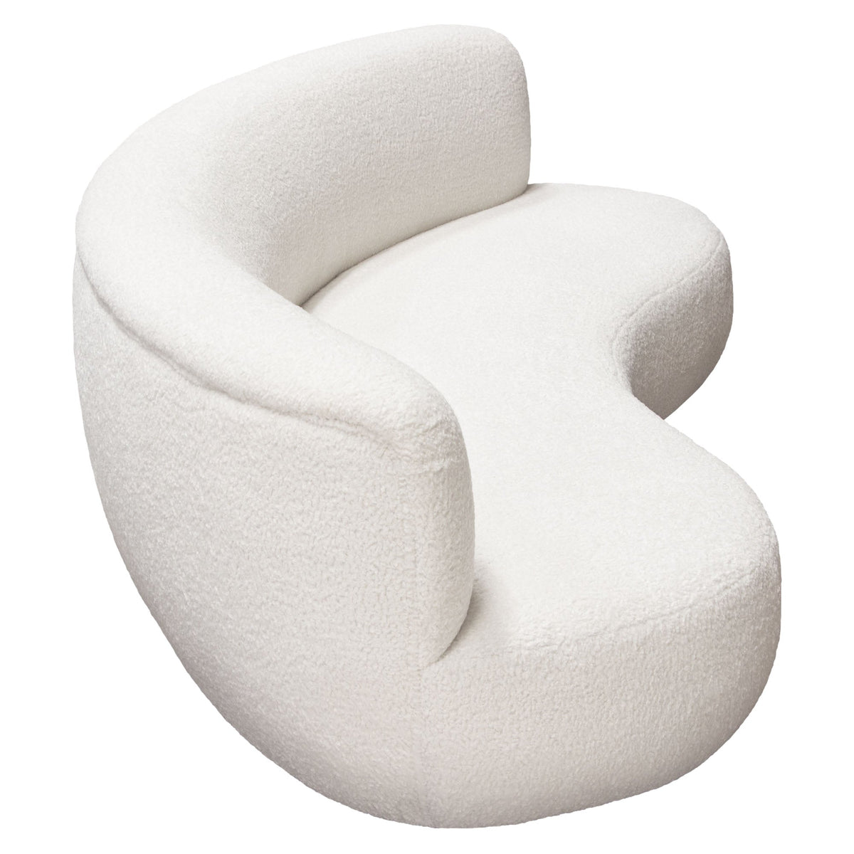 Simone Curved Faux Sheepskin Sofa – back view – Lusso Furniture Miami