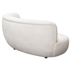 Simone Curved Faux Sheepskin Sofa – top view – Lusso Furniture Miami