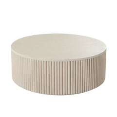 Siren Fluted Pedestal Coffee Table – side view – Lusso Furniture Miami