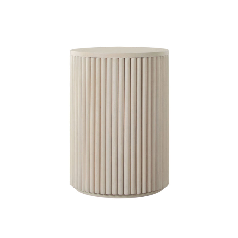 Siren Fluted Pedestal Round End Table-zoom-