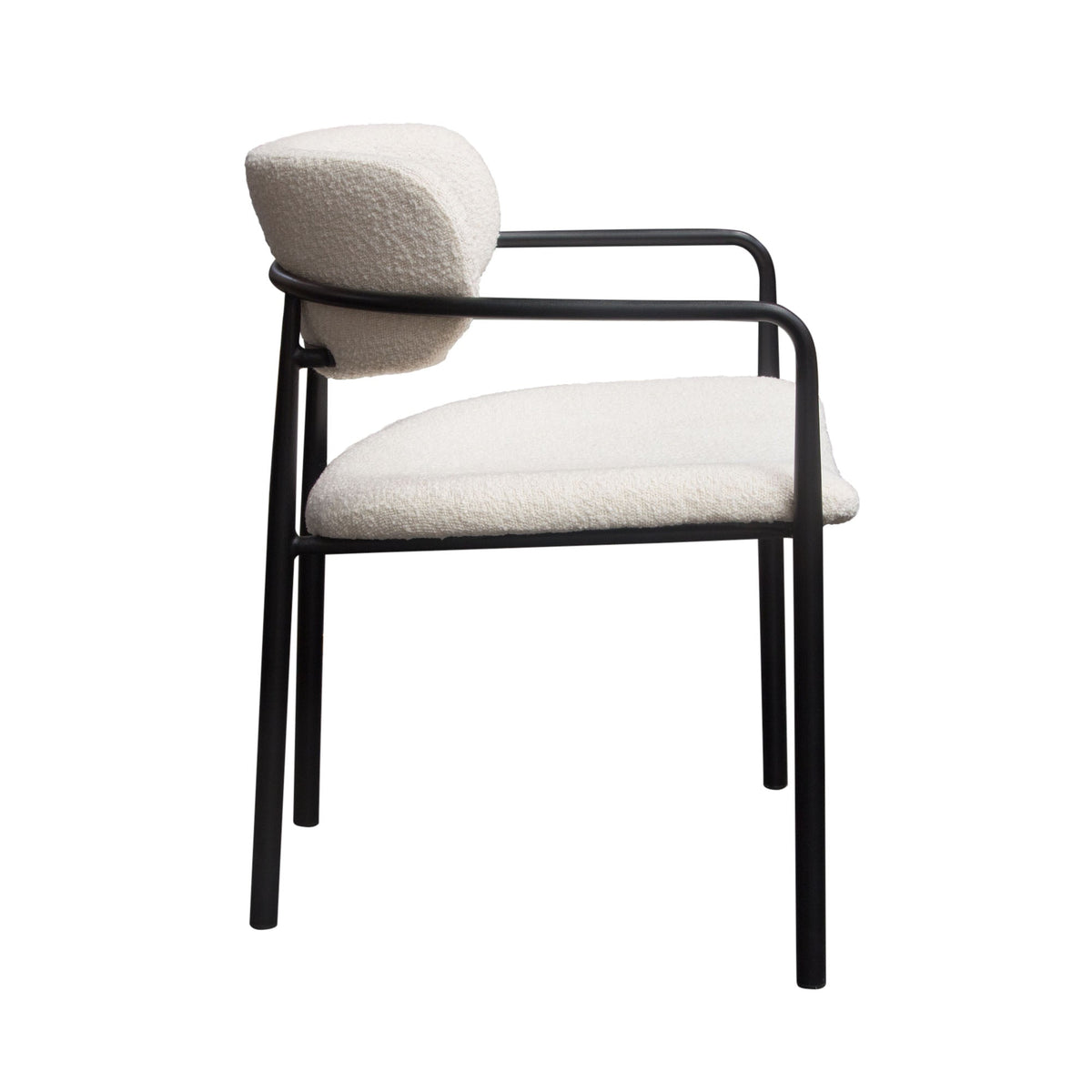 Skyler Scooped Seat Dining Chair Set – side view – Lusso Furniture Miami