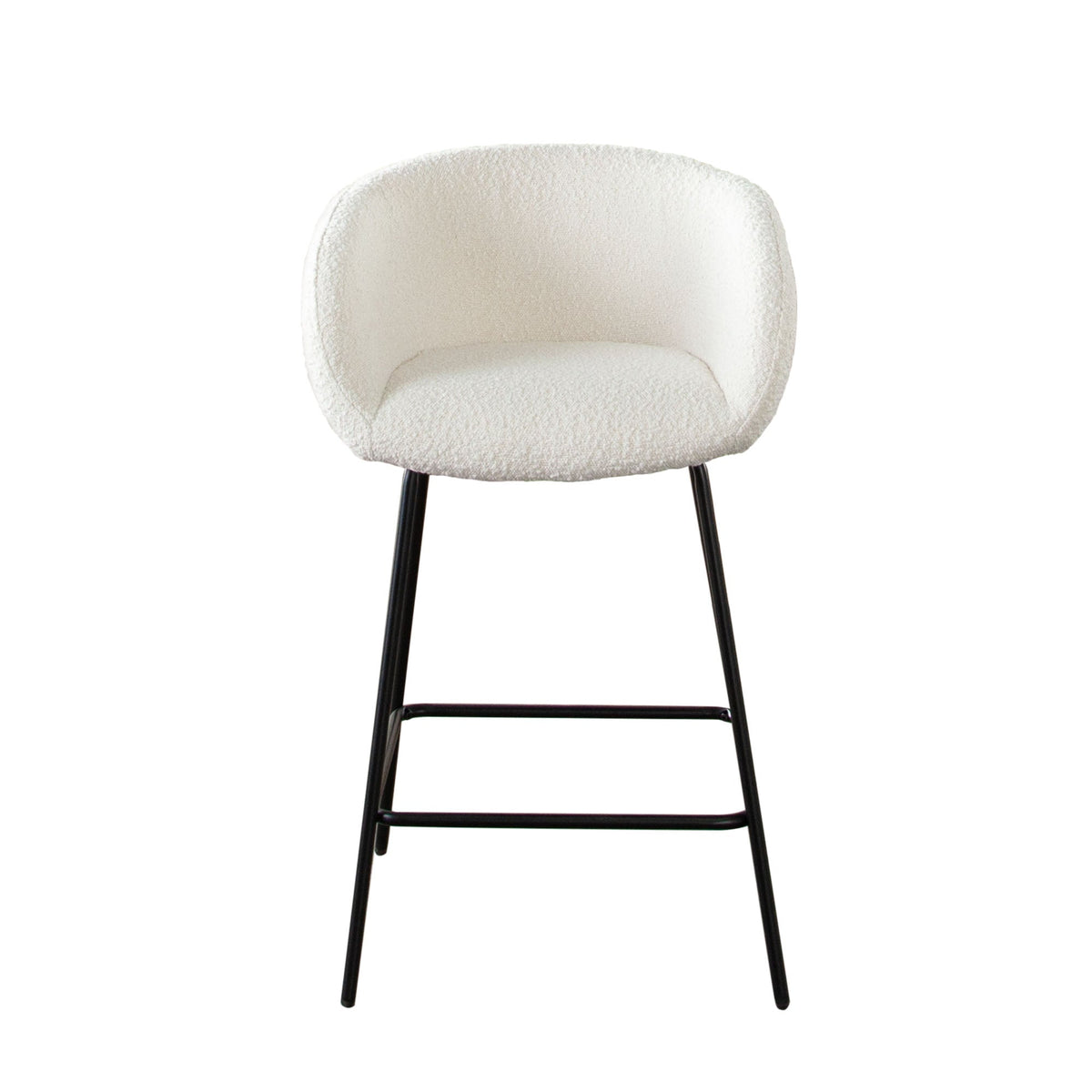 Skyler Boucle Counter Stool Set – angle view – Lusso Furniture Miami
