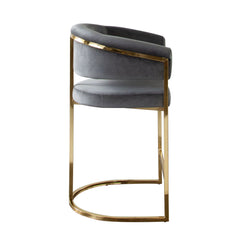 Solstice Velvet Counter Stool – side view – Lusso Furniture Miami