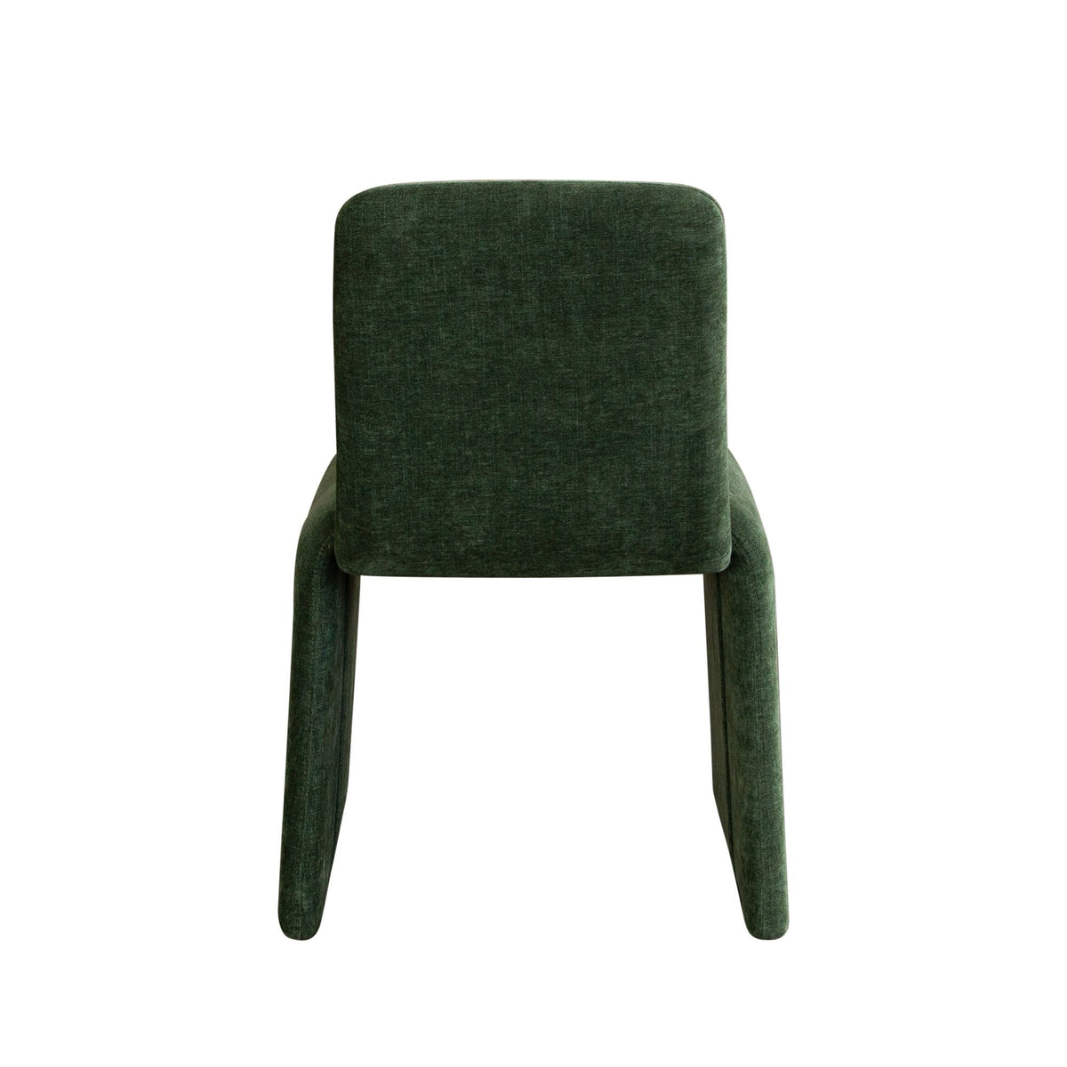 Sona Convertible Armless Dining Chair – Spruce Green Fabric – front view – Lusso Furniture Miami
