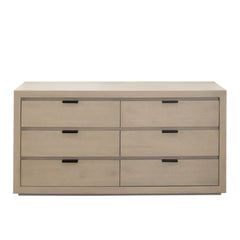 Sonoma Six Drawer Wood Dresser – angle view – Lusso Furniture Miami